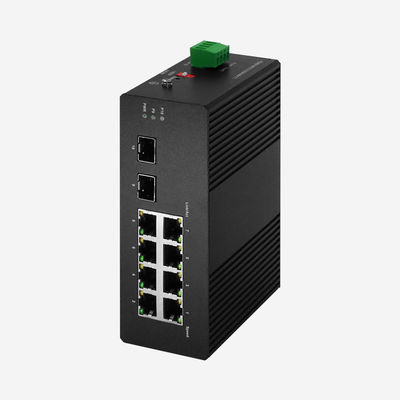 Gigabit 8 PoE RJ45 Ports And 2 SFP Smart Industrial Managed Switch With DC Power Supply