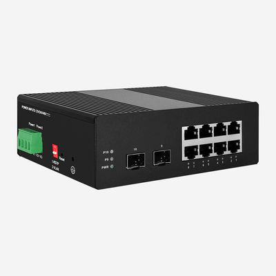 4K MAC Industrial Web Smart Switch 2 Gigabit Fiber Optic Poe Switch 8 Gigabit Ports