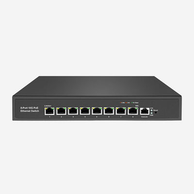 8 RJ45 PoE Port 10GB Layer 3 Switch Redundancy QoS และการสนับสนุน PoE รวม