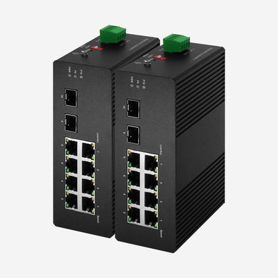 จิกาบิต 8 RJ45 PoE Port และ 2 SFP DC Power Supply และ -40 °C ~ 85 °C Industrial Smart Switch สําหรับการใช้งาน