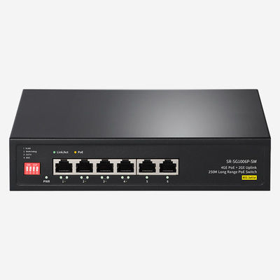 ความจุในการสวิตชิ่ง 12Gbps สวิตช์อีเทอร์เน็ต Gigabit Unmanaged Switching พร้อม 6 ประเภท Port RJ45