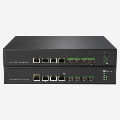 เครื่องสวิทช์อีเทอร์เน็ต 4 RJ45 10G ที่มีพลังกับการสนับสนุนกราฟ Jumbo และความจุในการสวิทช์ 160Gbps